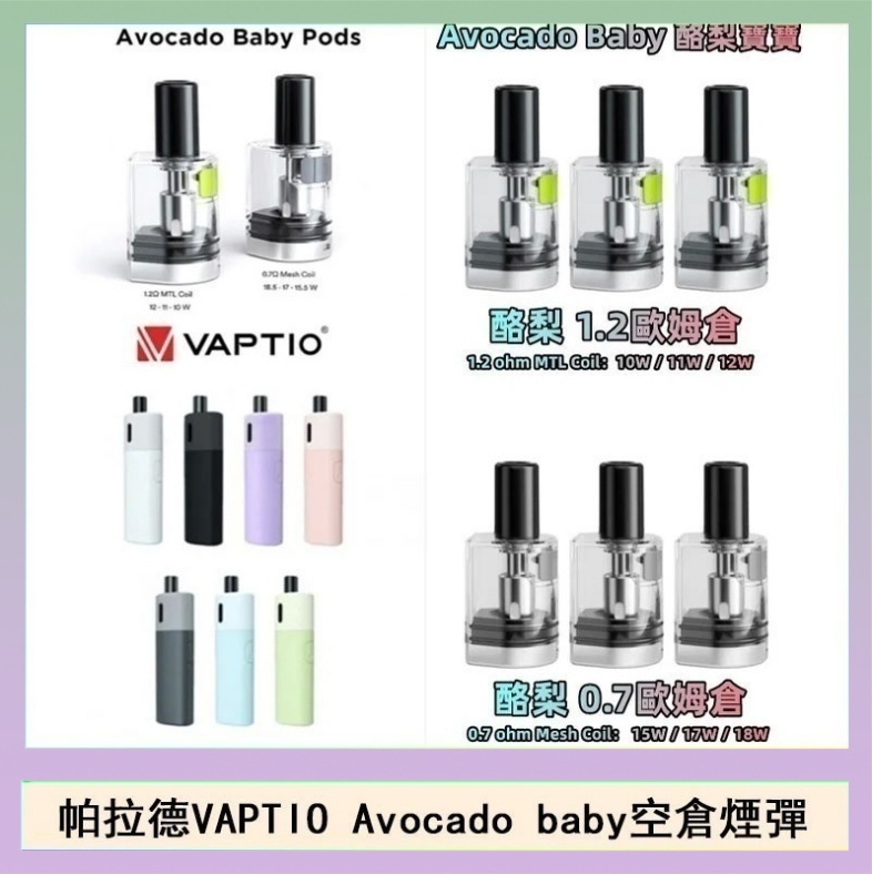 酷梨寶寶空倉 帕拉德VAPTIO Avocado Baby酷梨寶寶空倉煙彈